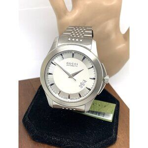 Gucci Men's Watch YA126209 G-Timeless Swiss Automatic Silver Steel 44mm